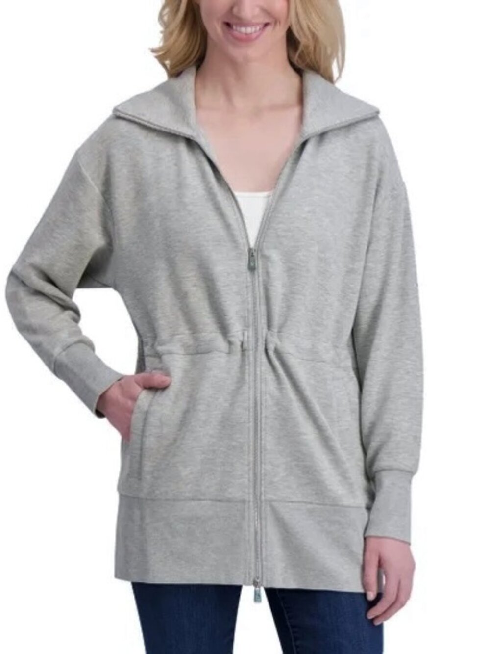 NEW Converse Women's Anorak Full-Zip Soft Knit Jacket NWT XXL Gray